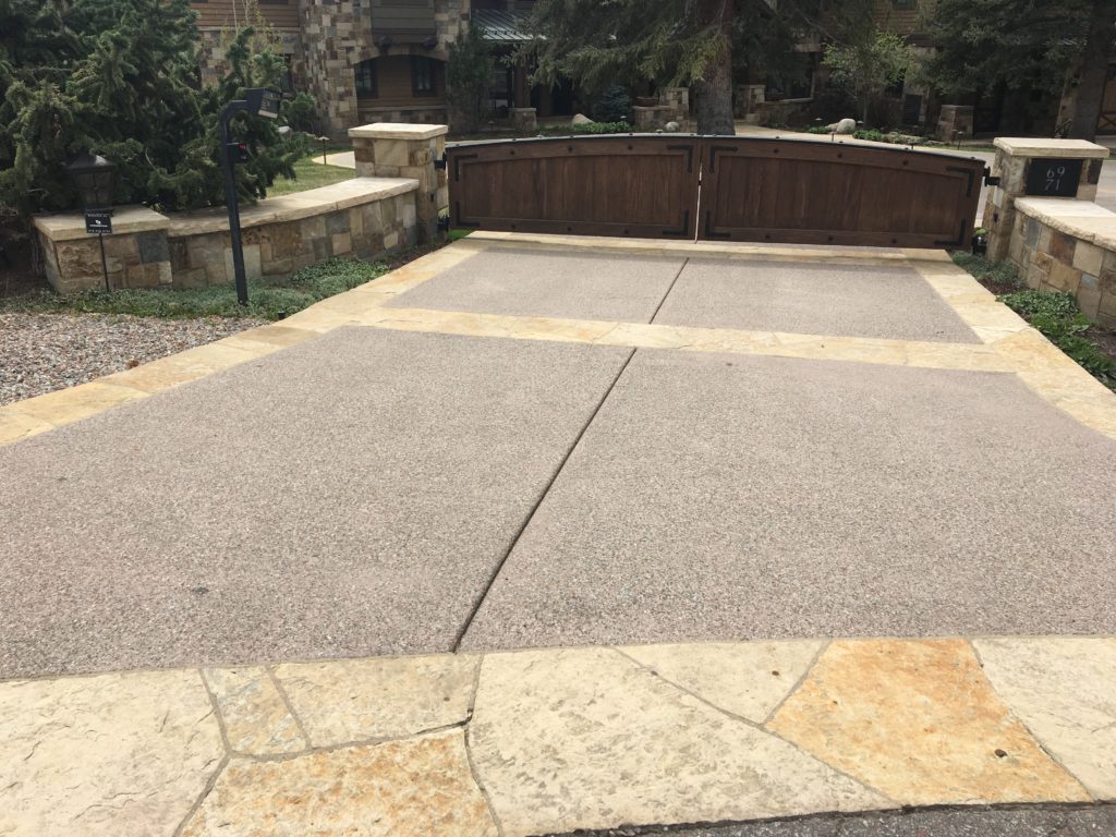 S2M completed an exposed aggregate driveway for a client in Aspen, CO.