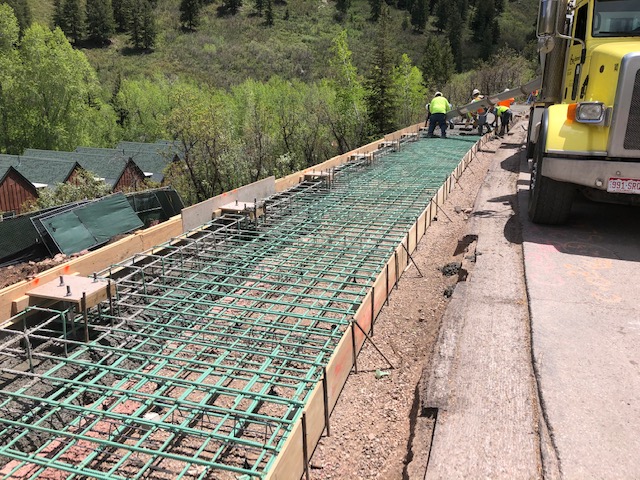 Concrete paving in Castle Creek, Aspen, CO had crews completing another Bike Trail